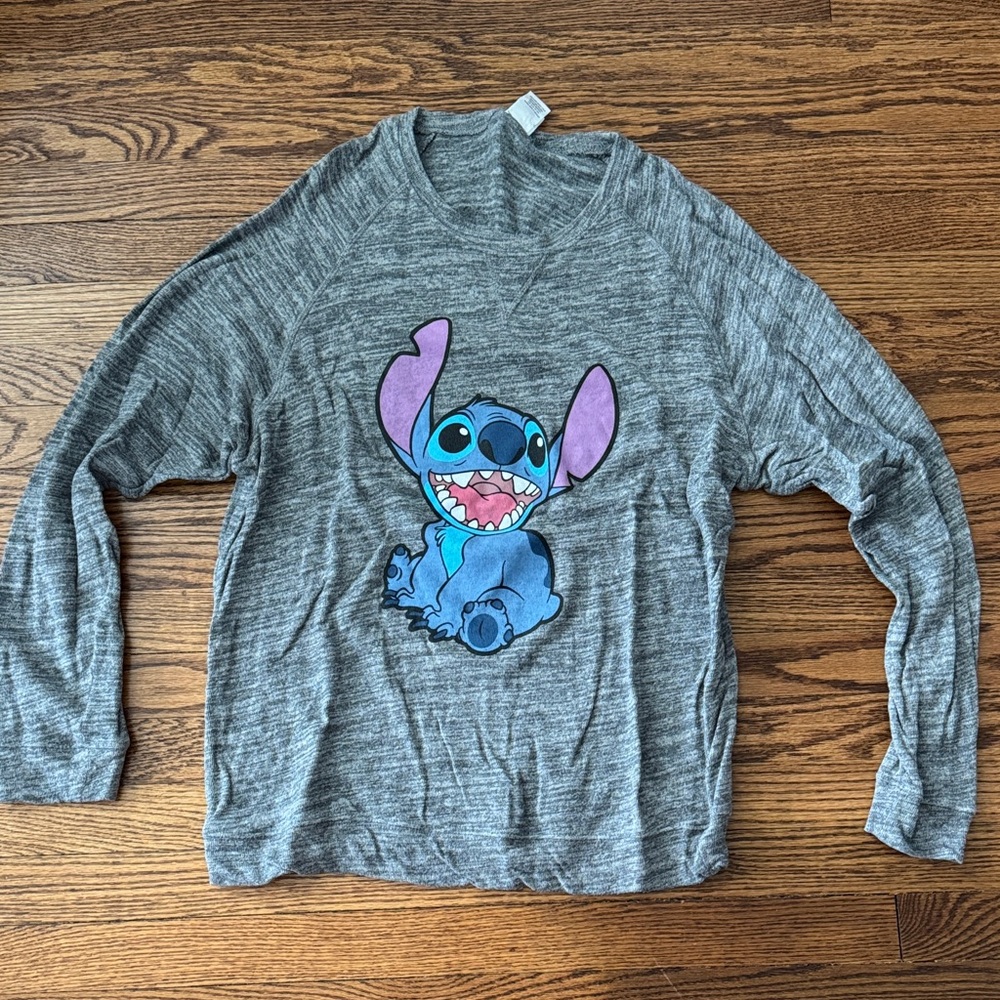 Disney Gray Sweatshirt with Blue and Purple Character